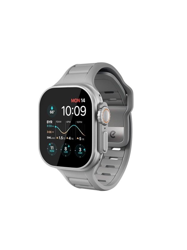 Keybudz Journey FKM horlogeband 44/45/46/49mm – Weerbestendig en 100% waterdicht – UV-bestendige afwerking – Compatibel met alle Apple Watch modellen 44-49mm - Grijs