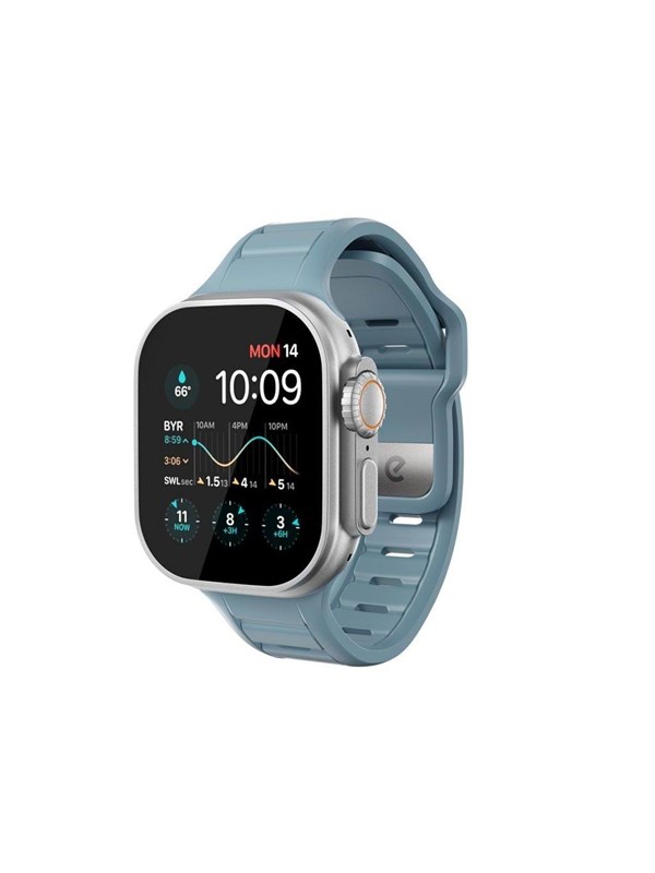 Keybudz Journey FKM horlogeband 44/45/46/49mm – Weerbestendig en 100% waterdicht – UV-bestendige afwerking – Compatibel met alle Apple Watch modellen 44-49mm - Blauw