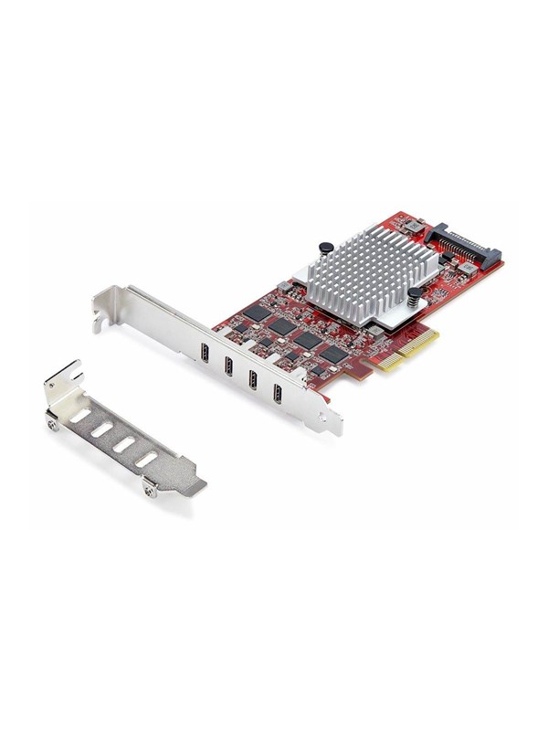 StarTech.com 4-Port USB Type-C PCIe Card USB-C 10Gb 4x Controllers TAA - USB adapter - PCIe 3.0 x4 - USB-C 3.2 Gen 2 x 4 - TAA Compliant