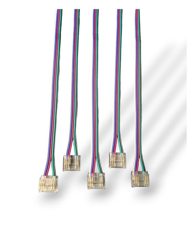 HiluX SmartClip for 12mm RGBW COB LED Strip w. 10cm cord - 5-pack