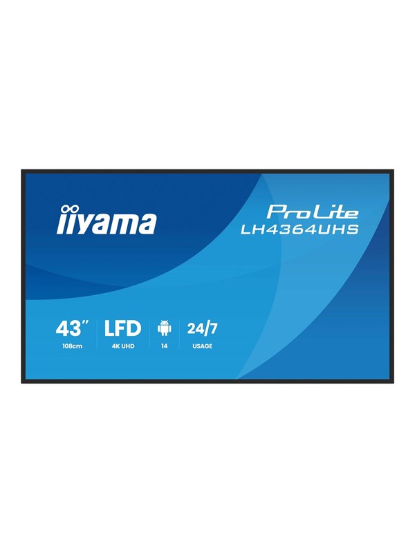 iiyama LH4364UHS-B1AG professioneel digitaal signage display, 109,2 cm (43 inch) 4K Ultra HD, 500 cd/m², Android, 24/7