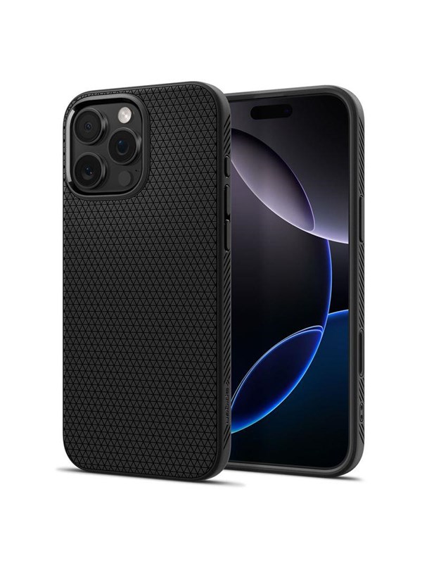 Spigen Liquid Air T MagFit Hoesje Geschikt voor Apple iPhone 16 Max - Back Cover Flexibel TPU Matte Zwart