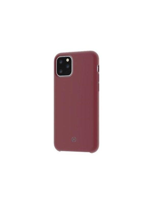 Celly Leaf Siliconen hoesje - Geschikt voor Apple iPhone 11 Pro - TPU Back Cover - Microfiber - Rood