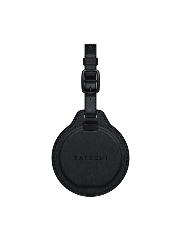 Satechi FindAll Vegan-lederen Baggage Tag met FindMy – Geïntegreerde Apple Find My Technologie – Ontvang Meldingen bij Achterlaten Bezittingen – Draadloos Opladen voor Langdurige Prestaties - Zwart