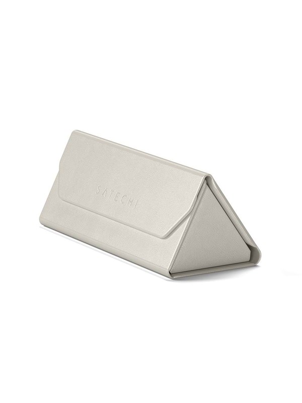 Satechi FindAll Vegan-lederen Brillenkoker met FindMy – Integreert met Apple's Zoek mijn Technologie – Compatibel met de Meeste Brillen en XR/AR-apparaten – Uitgerust met een Luid, Hoorbaar Geluidssignaal - Beige