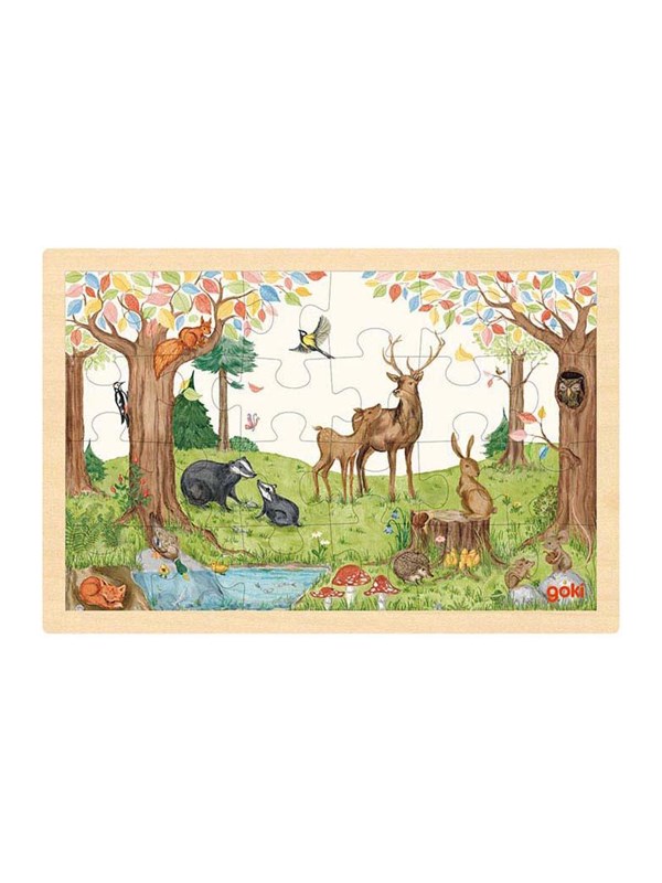 GOKI Puzzel - Open Plek In Het Box - 24 stukjes - 30x20x0,8cm - Hout - 3+