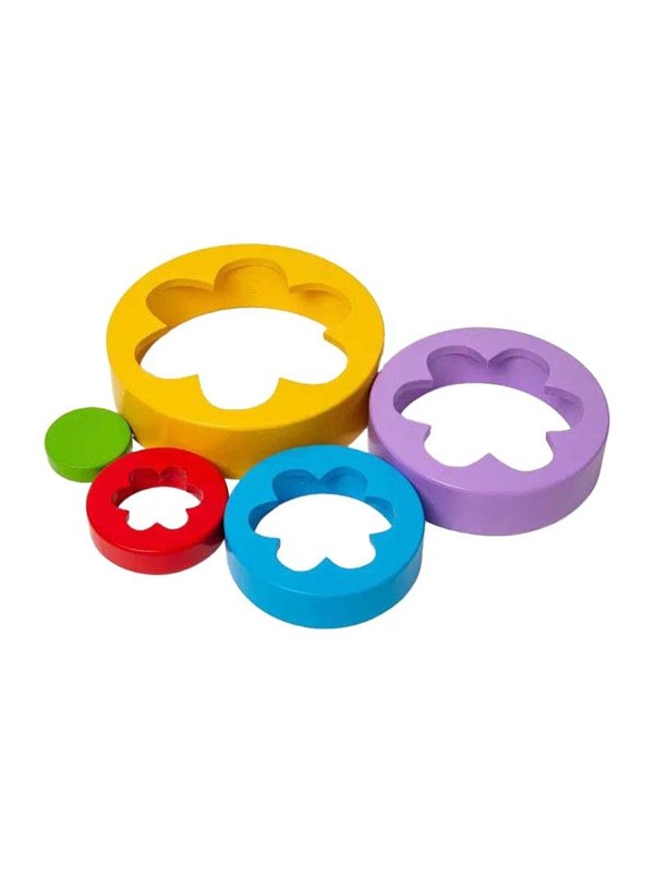 Bigjigs Houten Bloementoren, 5dlg.