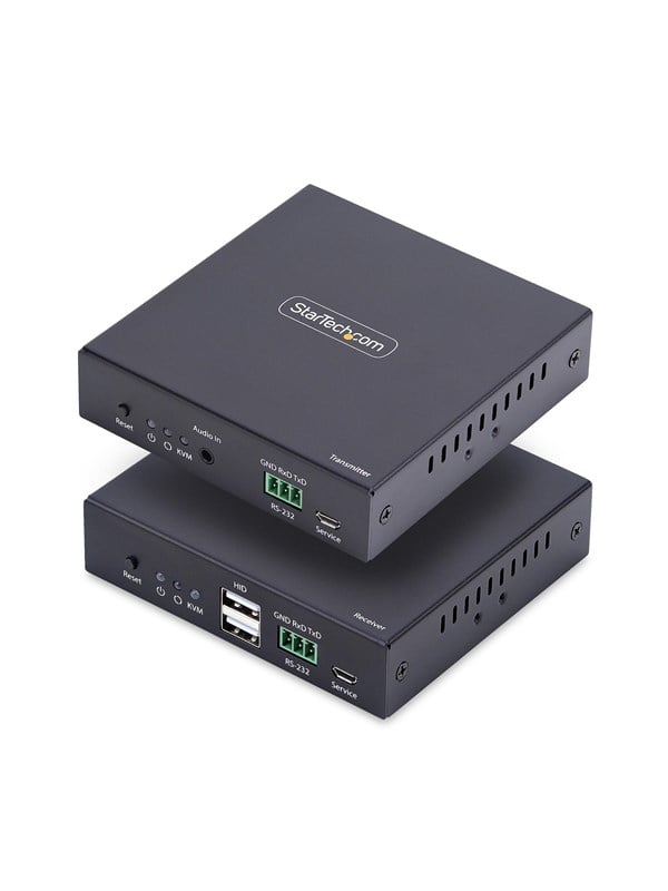 StarTech.com HDMI KVM Extender Over IP Network 4K 60Hz Driverless HDMI and USB Over Ethernet/CAT6 AVoIP Transmitter and Receiver Kit Includes Mounting Kits