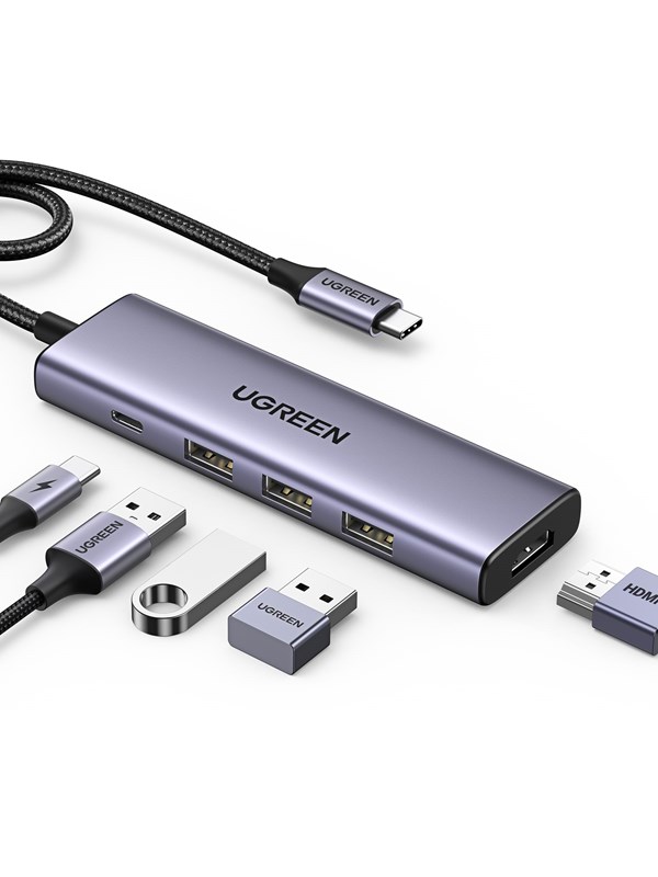 UGREEN Revodok USB C Hub PD100W, 4K HDMI, 3*USB A 3.0 5Gbps USB C Dock USB C Adapter Multiportadapter compatibel met iPhone 15 Serie, Galaxy S24, Surface, MacBook Pro/Air, iPad Pro, Steam Deck enz.