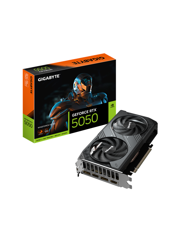 GIGABYTE GeForce RTX 5050 WindForce 2 OC - 8GB GDDR6 RAM - Grafische kaarten