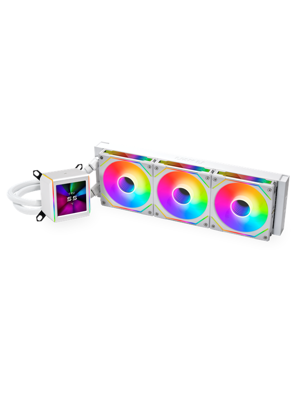 Lian Li Galahad II LCD SL-INF 360, afmeting radiator: 360 mm - voor Intel LGA: 1700, 1200, 115x - AMD AM5, AM4 - 3x 120 mm ARGB fans - wit
