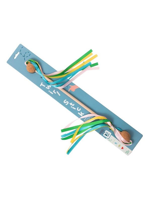 BS Toys Wooden Spinning Rod with Ribbon