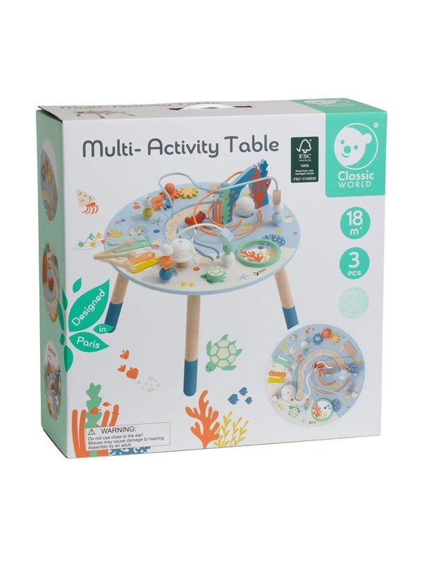 Classic World Wooden Activity Table Underwater World 3-piece.