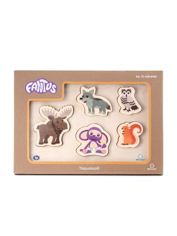 Fantorangen & Fantus WOODEN PUZZLE 5 BRICKS FOREST ANIMALS
