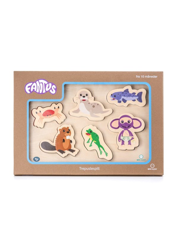Fantorangen & Fantus WOODEN PUZZLE 6 BRICKS WATER ANIMALS