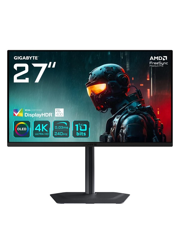 27" GIGABYTE MO27U2 - 3840x2160 (4K) - 240Hz - OLED - 18W USB-C - KVM switch
