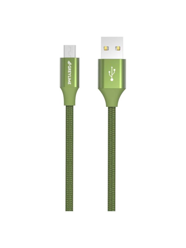 GreyLime Braided USB-A to MFi Lightning Cable Green 1 m