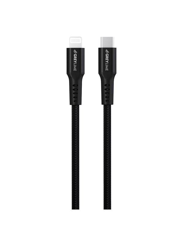 GreyLime Braided USB-C to Lightning Cable Black 0.5 m