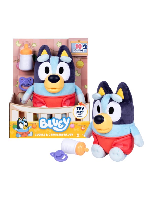 BLUEY - Verzorg & Knuffel je pluchen Baby Bluey - Knuffel met geluid