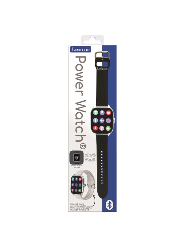 Lexibook Bluetooth smartwatch with touch screen including social health and multimedia functions
