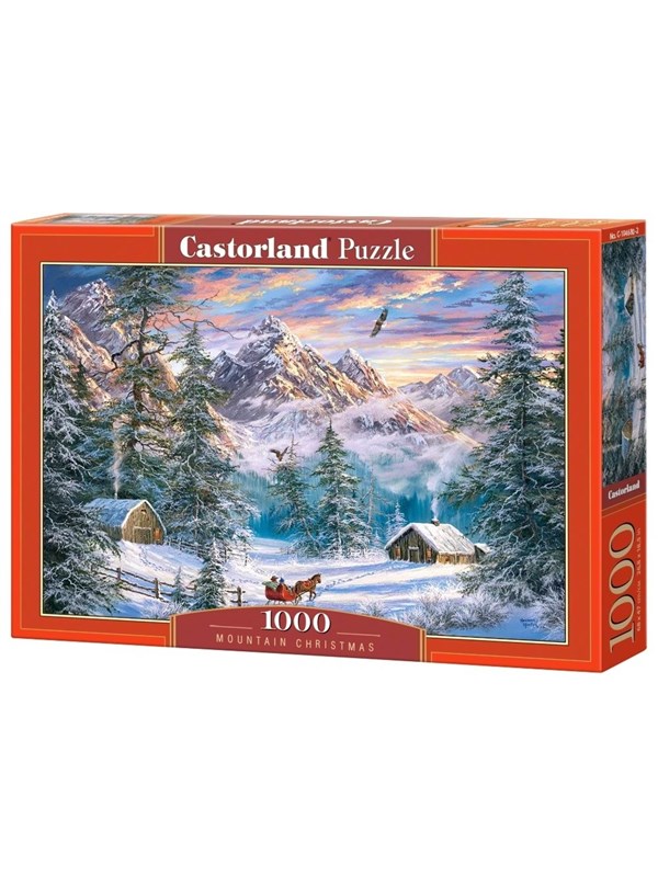 Castorland Mountain Christmas – Puzzel – 1.000 stukjes – Satijnen afwerking – Perfecte pasvorm – Europese kwaliteit