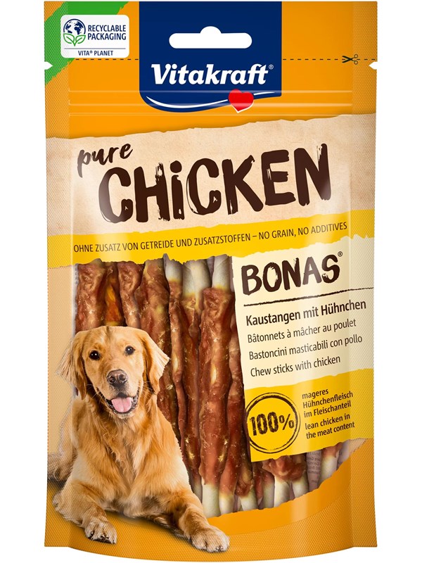 Vitakraft Pure Chicken Bonas Kauwstaven met Kip 80g