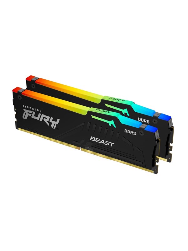 Kingston FURY Beast RGB DDR5-5200 - 64GB - CL40 - Dual Channel (2 pcs) - AMD EXPO & Intel XMP - Zwart met RGB