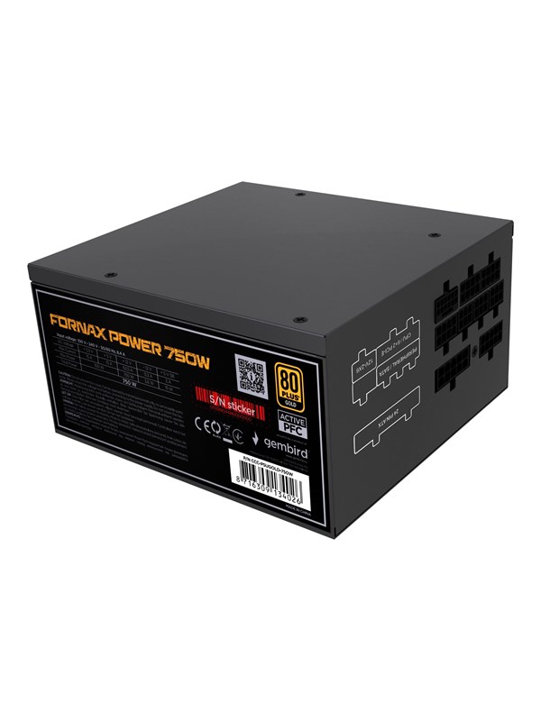 Gembird CCC-PSUGOLD-750W - power supply - 750 Watt Voeding - 750 Watt - 120 mm - ATX - 80 Plus 80 PLUS Gold