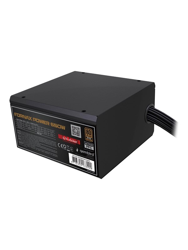 Gembird CCC-PSUBRONZE-650W - power supply - 650 Watt Voeding - 650 Watt - 120 mm - ATX - 80 Plus 80 PLUS Bronze