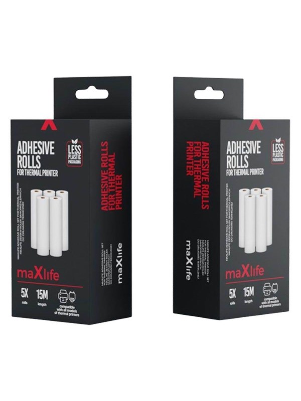 Maxlife 5x3m Sticker Rolls for Thermal Bluetooth Printer