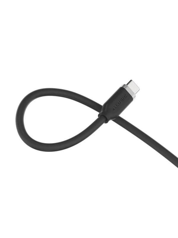ALOGIC Elements Silicone USB-C to USB-C Charging Cable 240W with Bundle Strap and Durable Design - Black