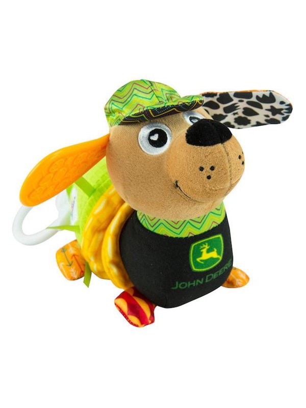 Lamaze knuffel hond Clip & Go John Deere babyspeelgoed multicolor.