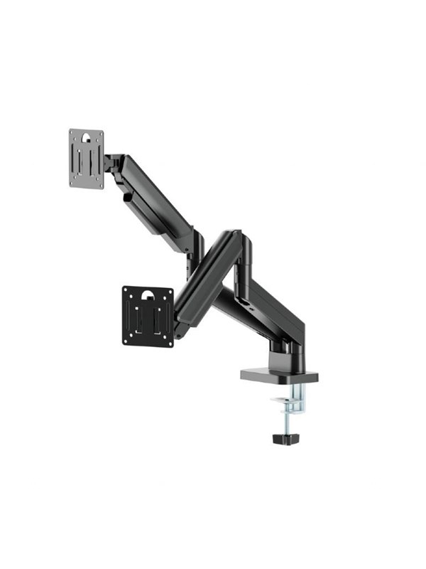 Gembird Desk mounted adjustable double monitor arm 17"-32" - Zwart