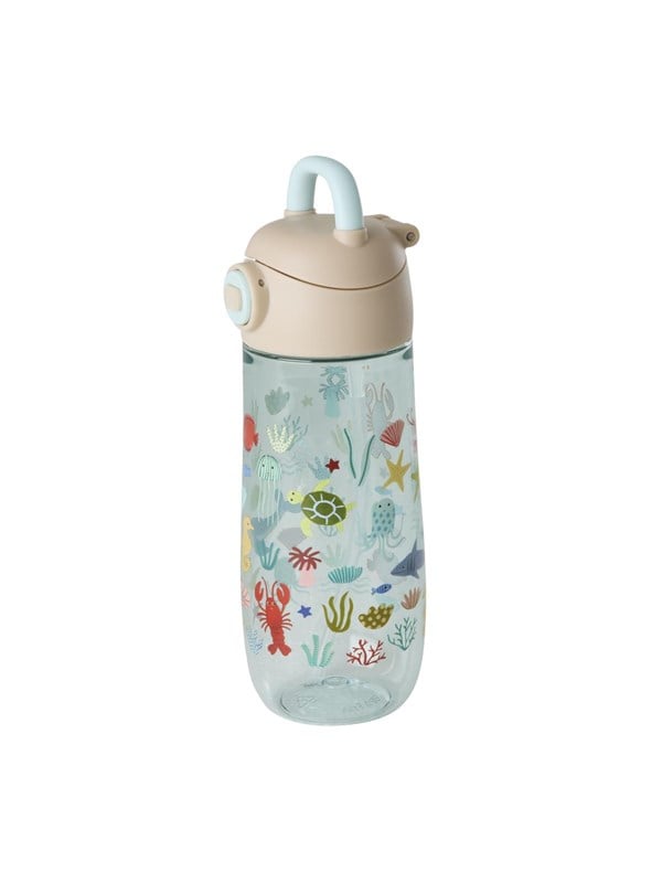 Rice - Plastic Kids Drinking Bottle - Blue Ocean print - 500 mL
