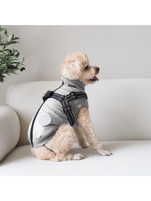 Nordic Paws - Dogcoat Thor with harness 45 cm - Light Grey - L