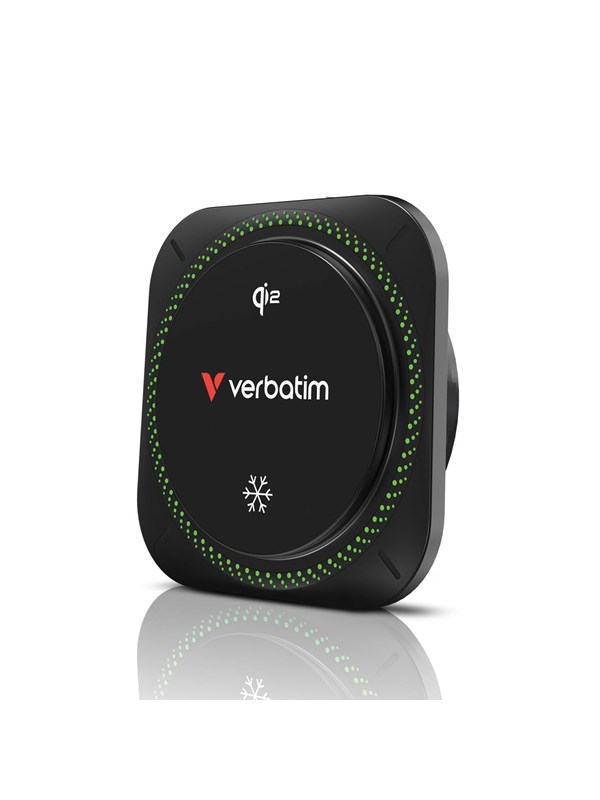 Verbatim Charge 'n' Drive car wireless charging holder - Qi2 RGB lighting - 15 Watt