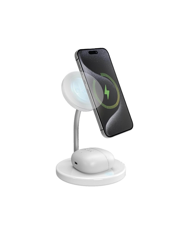 SBS Qi2 2x1 Wireless Charging Station 15W White