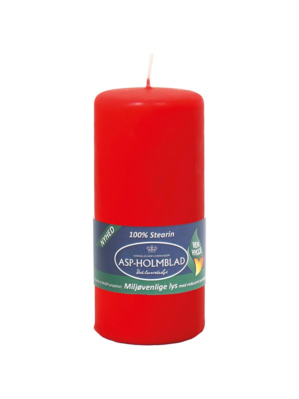 Asp-Holmblad Milieuvriendelijke pilaarkaars Brilliant Red
