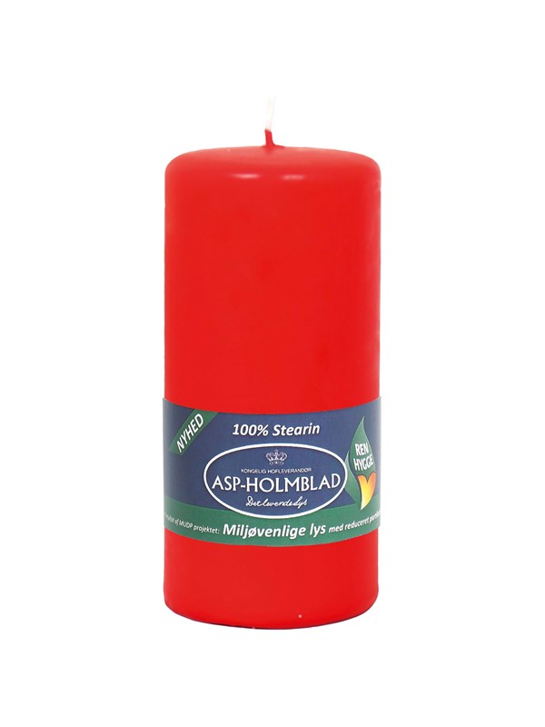 Asp-Holmblad Milieuvriendelijke pilaarkaars Brilliant Red