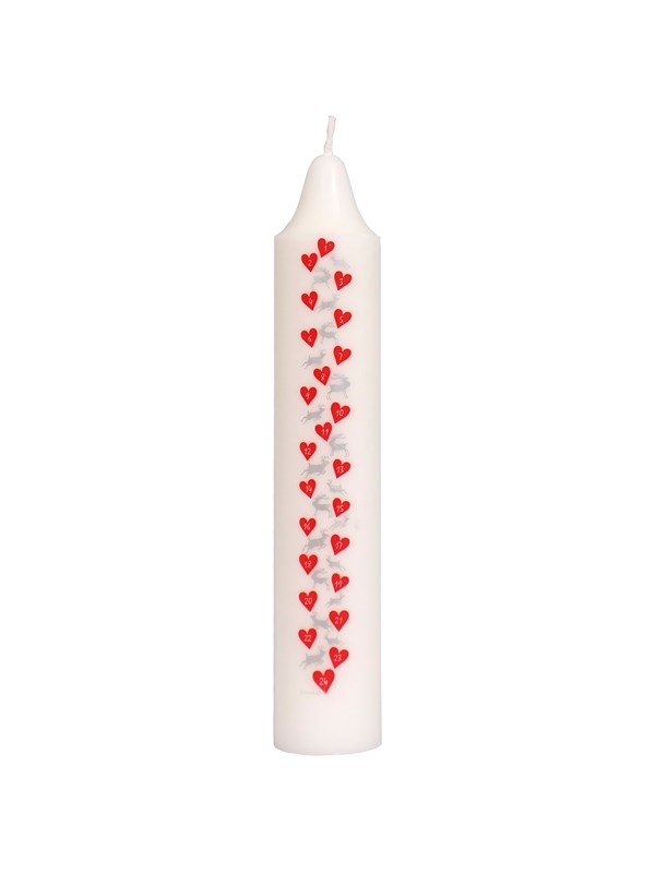 Asp-Holmblad Kalenderkaars "Reindeer & Hearts" - 1-24