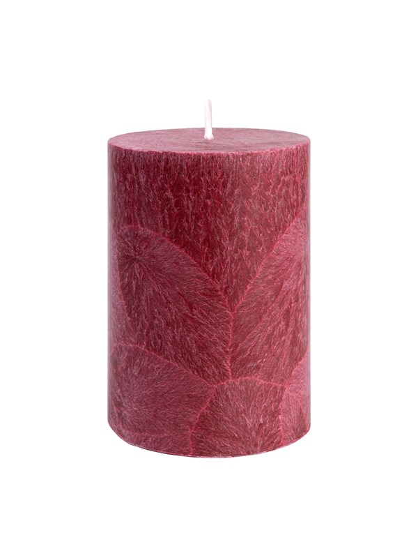 Asp-Holmblad Shea Pillar kaars Red