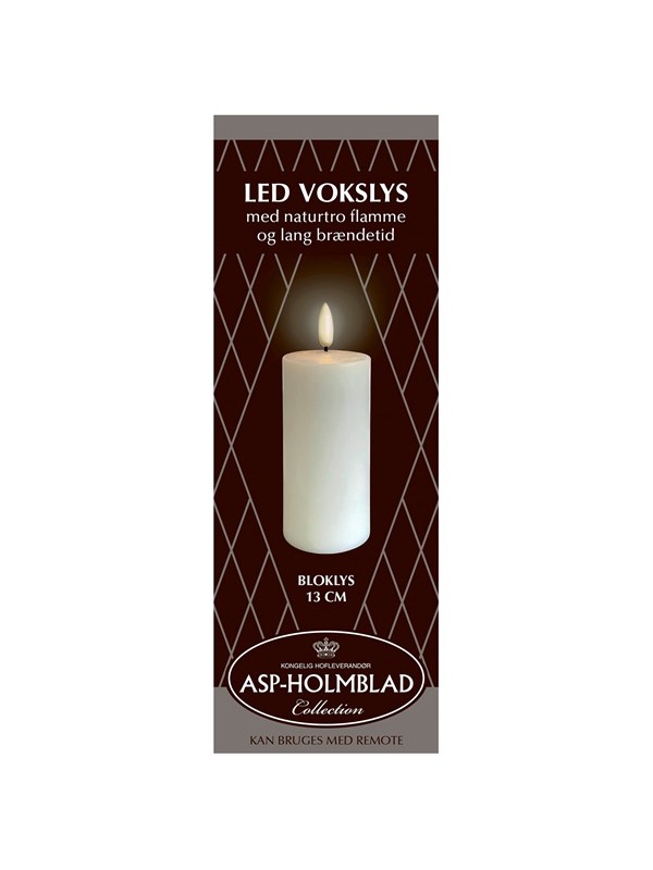 Asp-Holmblad LED-was pilaarkaars