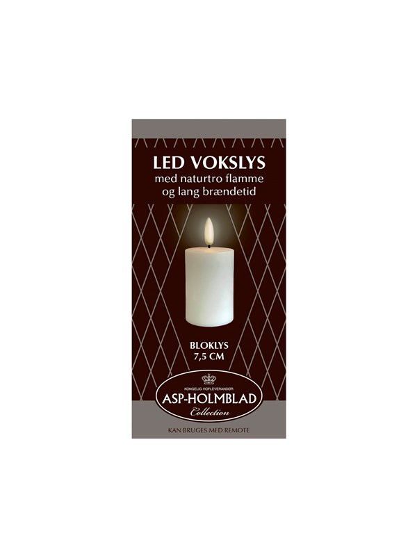 Asp-Holmblad LED-was pilaarkaars
