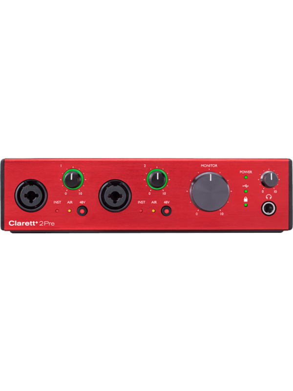 Focusrite Clarett+ 2Pre - 10 in / 4 out USB-C audio interface with analog air-circuit