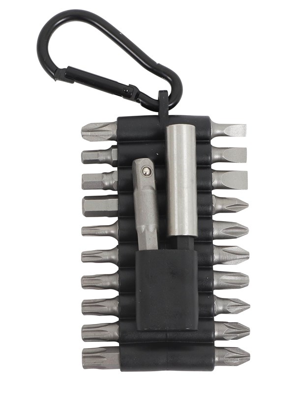 Home>it Bit set 22 pieces Cr-V steel 20 x Bits in Cr-V quality 1 x 1/4" Adapter for sockets 1 x 1/4" Magnetic bit holder