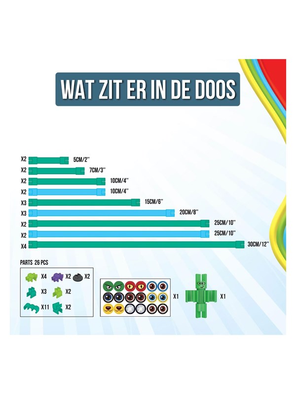 Spaghetteez - Ele-Flex - Flexibele Bouwstaafjes - Speelgoed 5,6,7,8 Jaar Jongens en Meisjes- Constructie Speelgoed- Montessori Speelgoed- Educatief Speelgoed