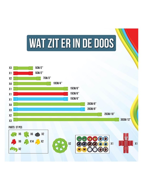 Spaghetteez - Twist-A-Saurus Rex - Flexibele Bouwstaafjes - Speelgoed 5,6,7,8 Jaar Jongens en Meisjes- Constructie Speelgoed- Montessori Speelgoed- Educatief Speelgoed
