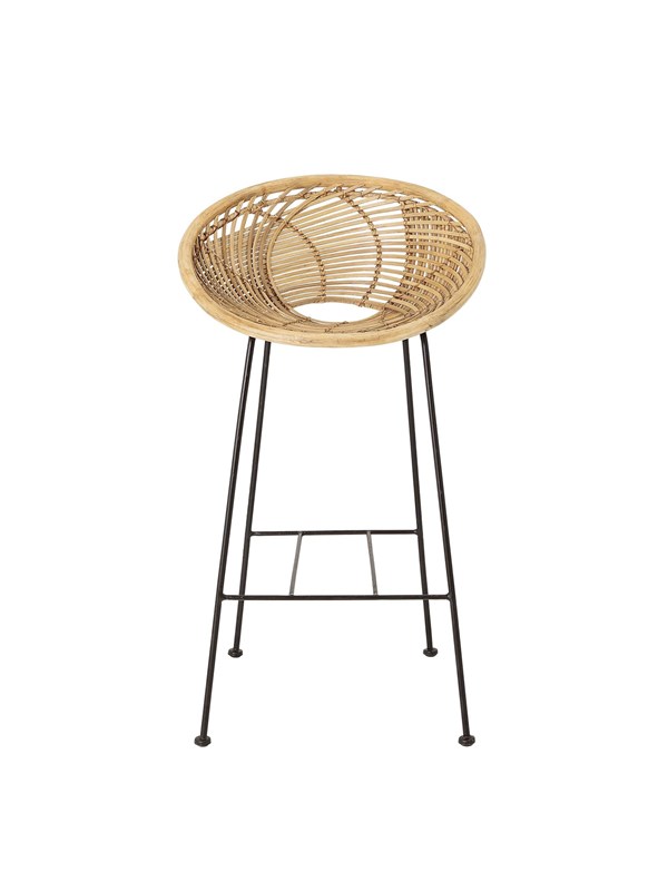 Bloomingville - Yonne Barstoel - Beige - Rotan