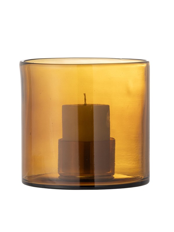 Bloomingville Kandelaar glas bruin Kahlah 19cm
