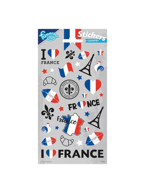 Funny Products Stickers Frankrijk 20 X 10 Cm Grijs 28 Stuks